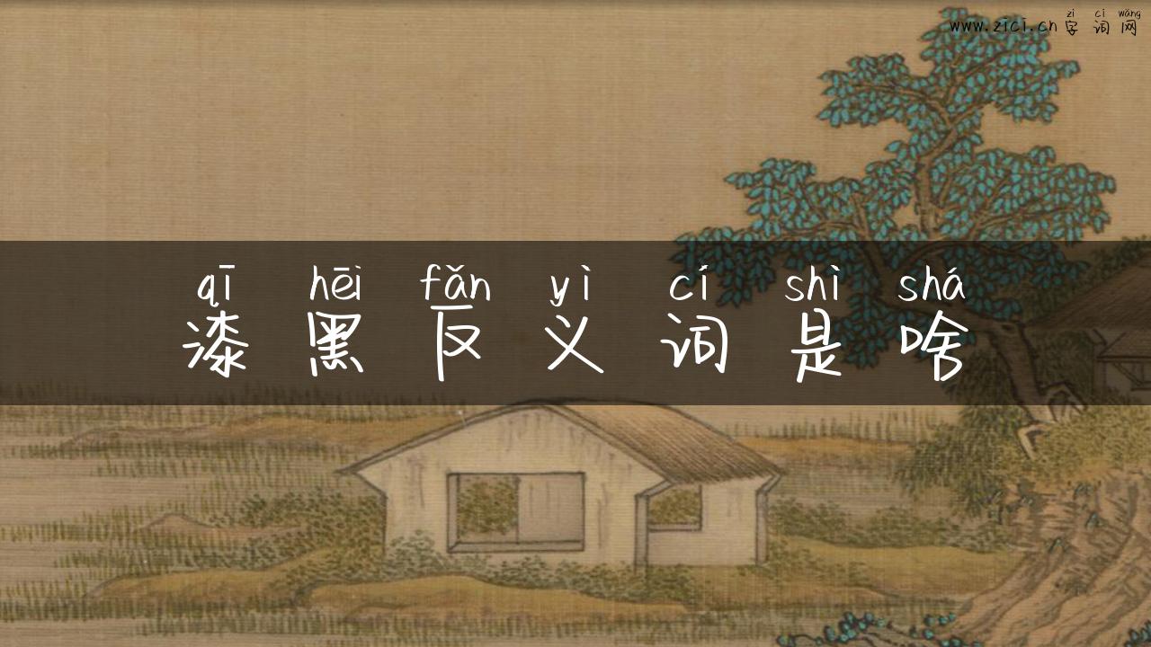 漆黑反义词是啥