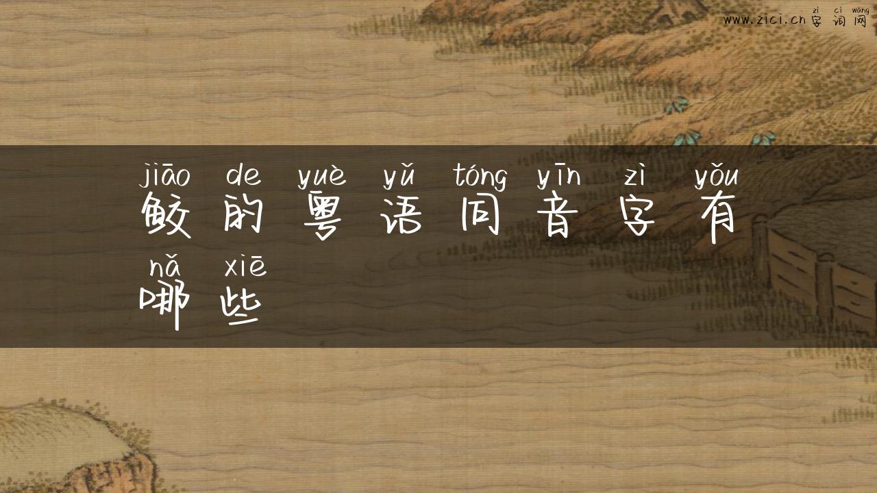 鲛的粤语同音字有哪些