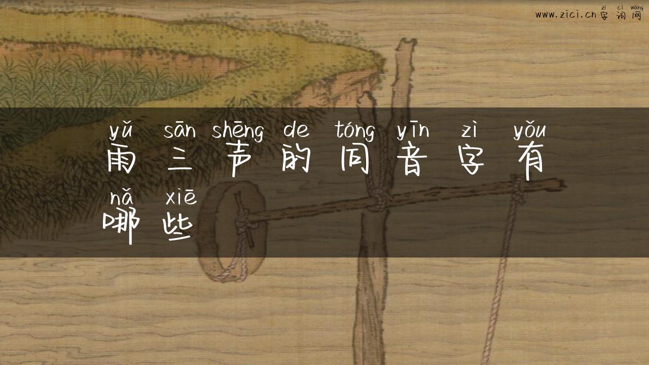 雨三声的同音字有哪些