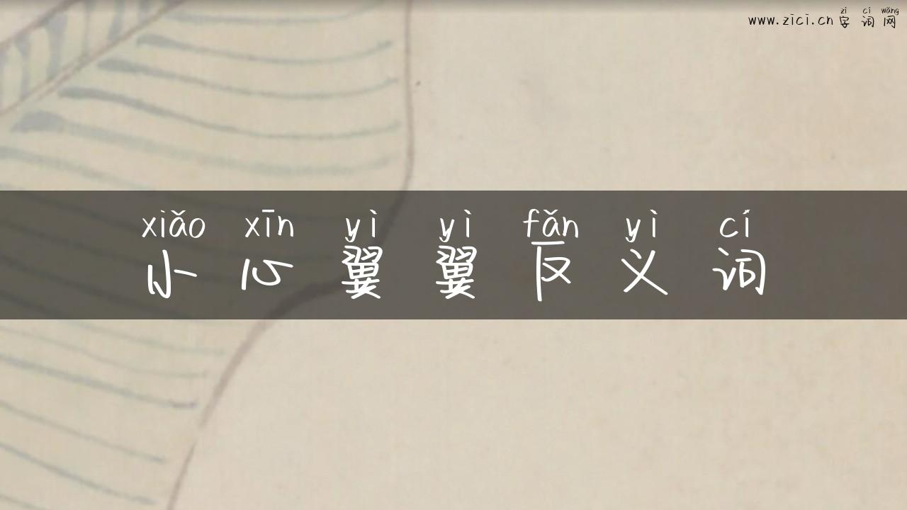 小心翼翼反义词