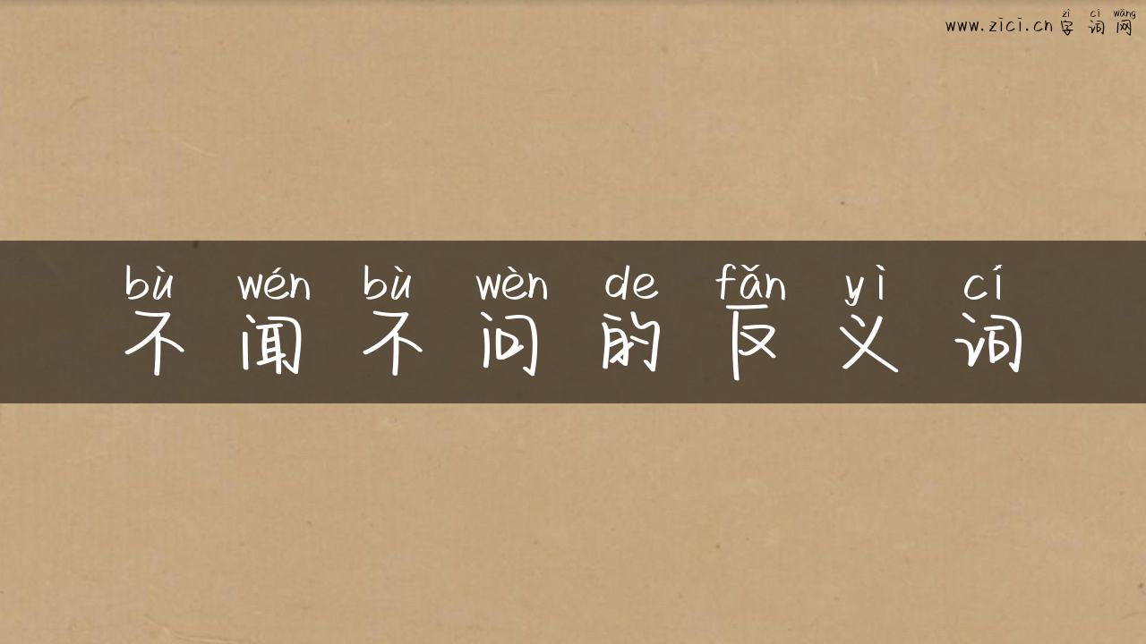 不闻不问的反义词