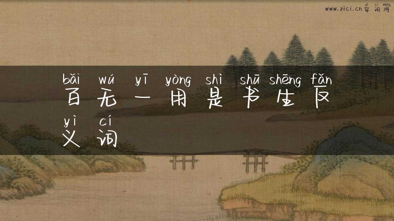百无一用是书生反义词