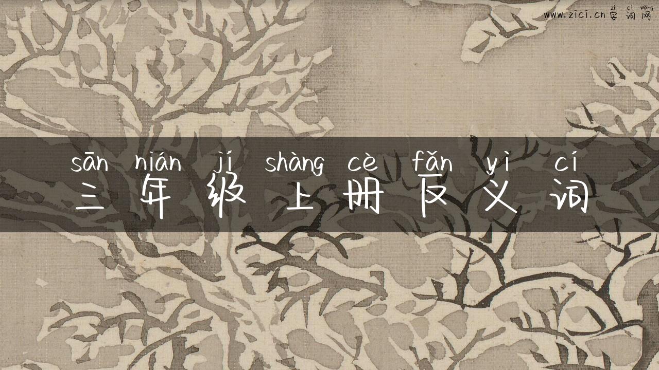 三年级上册反义词