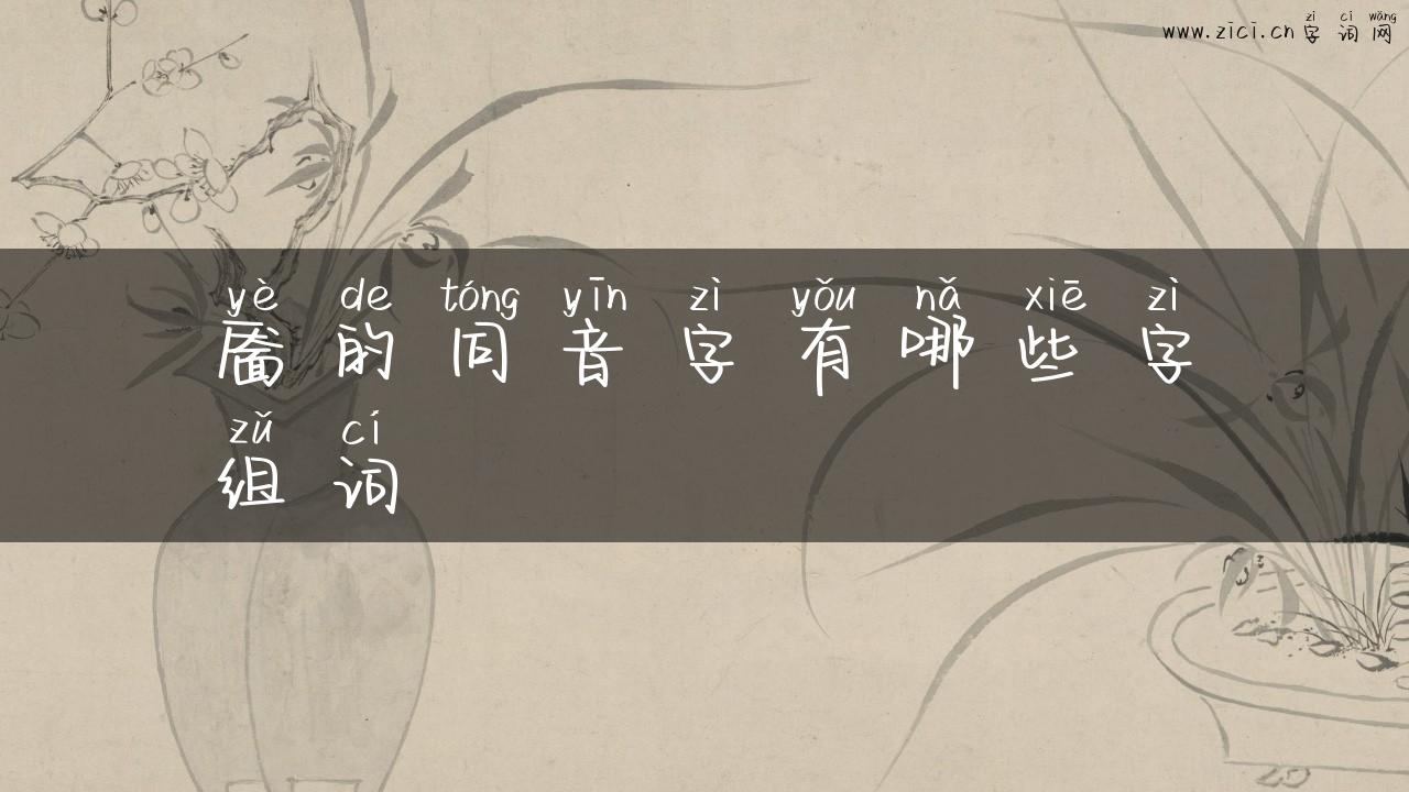 靥的同音字有哪些字组词