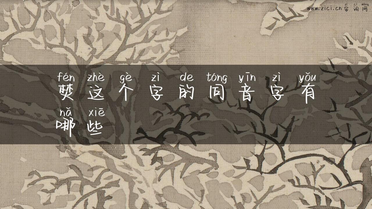 焚这个字的同音字有哪些