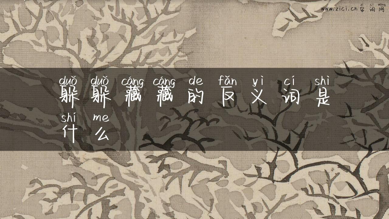 躲躲藏藏的反义词是什么