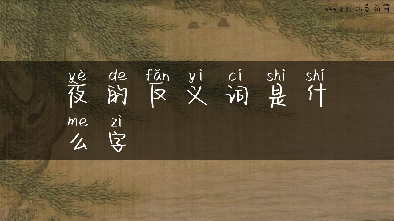 夜的反义词是什么字
