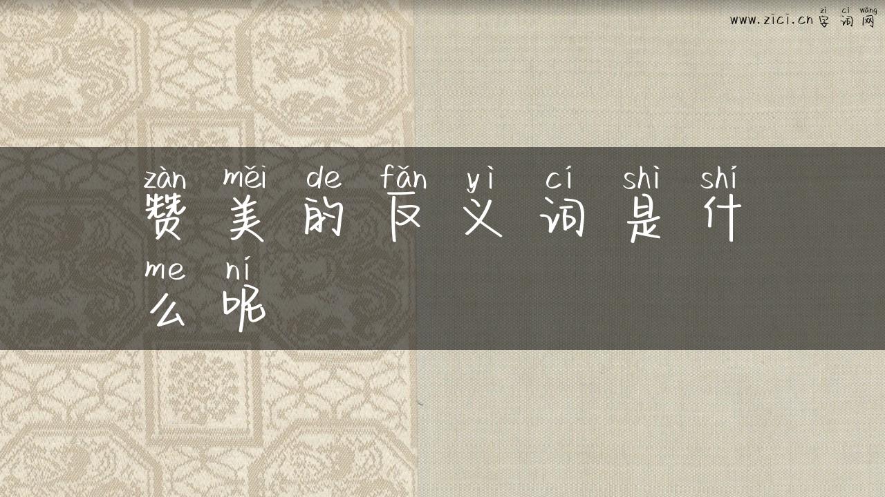 赞美的反义词是什么呢