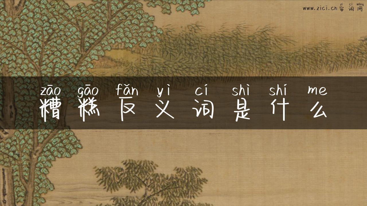 糟糕反义词是什么