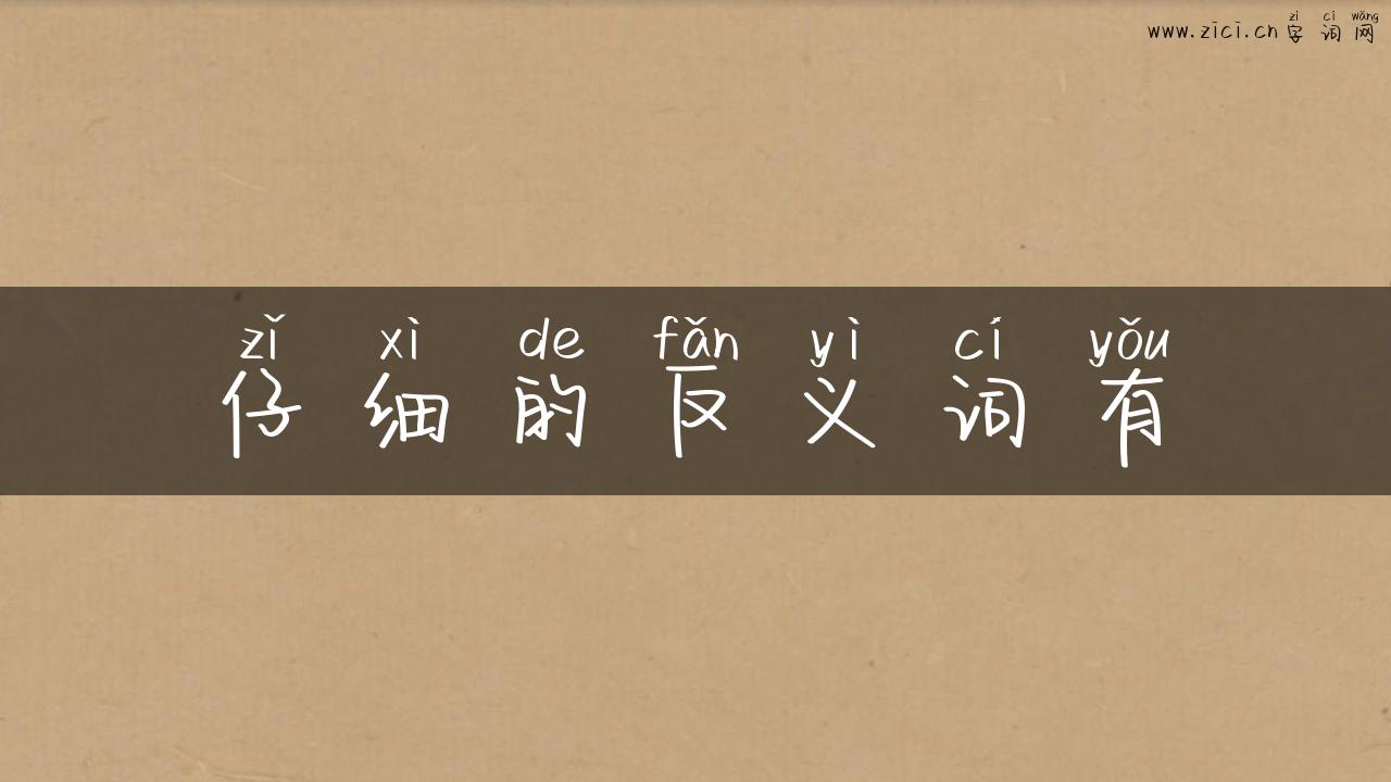 仔细的反义词有