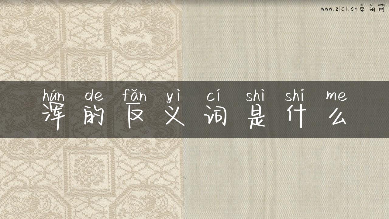 浑的反义词是什么