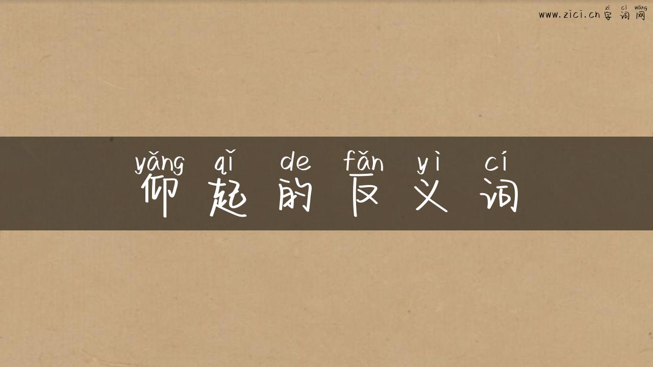 仰起的反义词