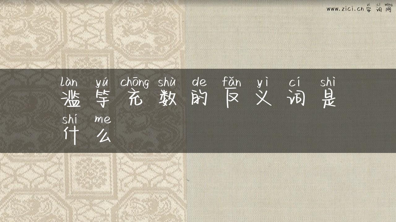 滥竽充数的反义词是什么