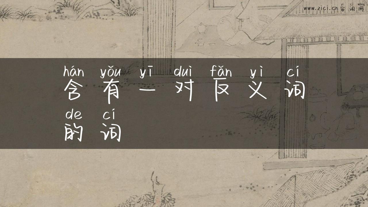 含有一对反义词的词