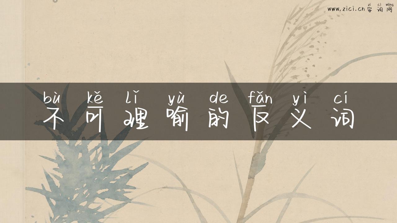 不可理喻的反义词