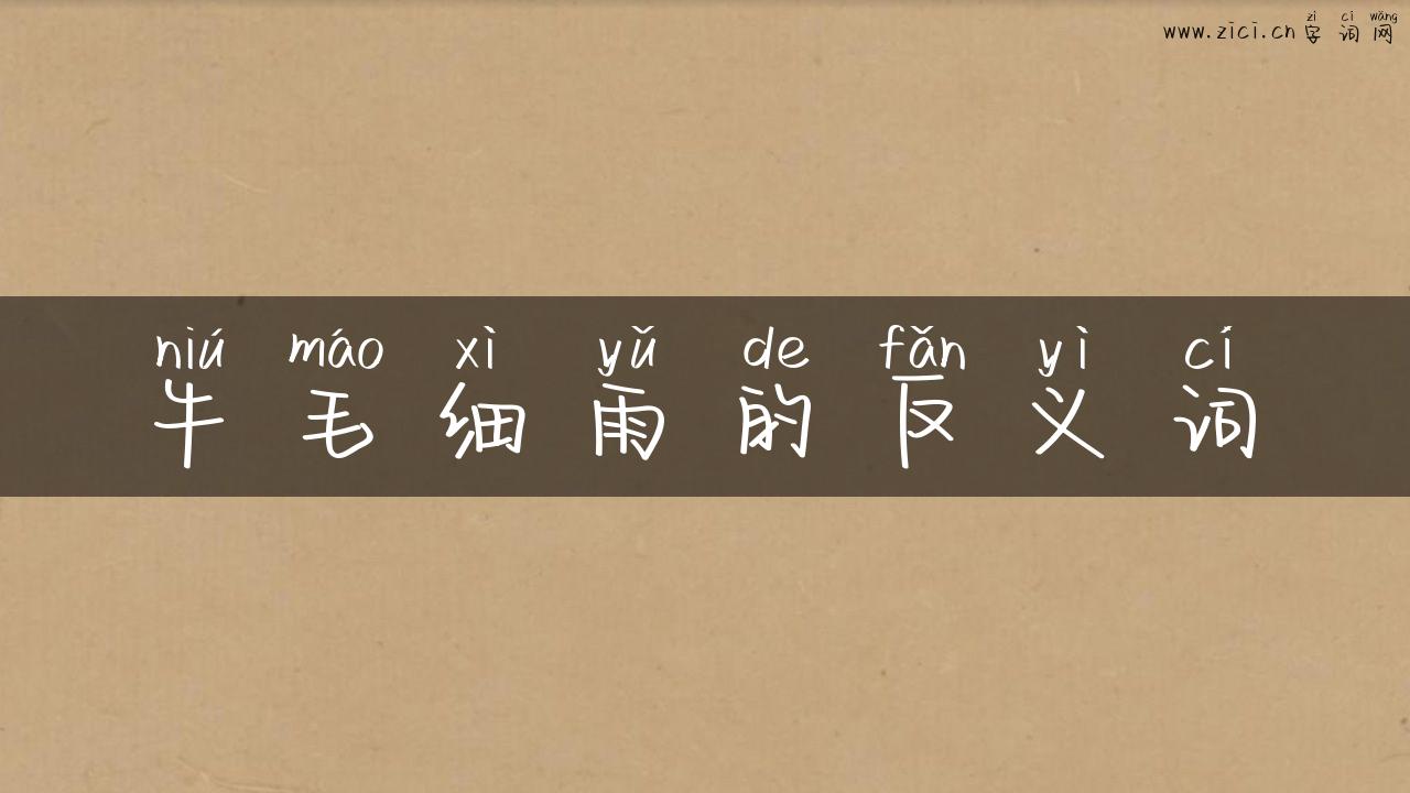 牛毛细雨的反义词