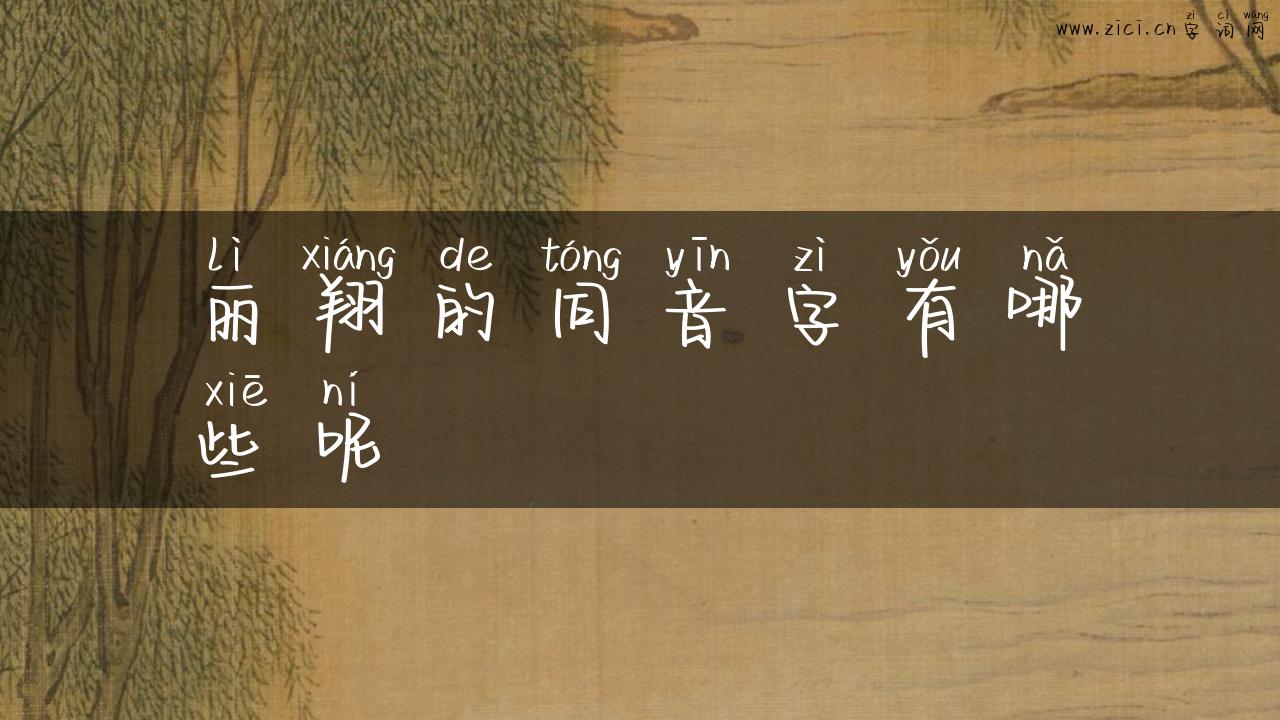 丽翔的同音字有哪些呢