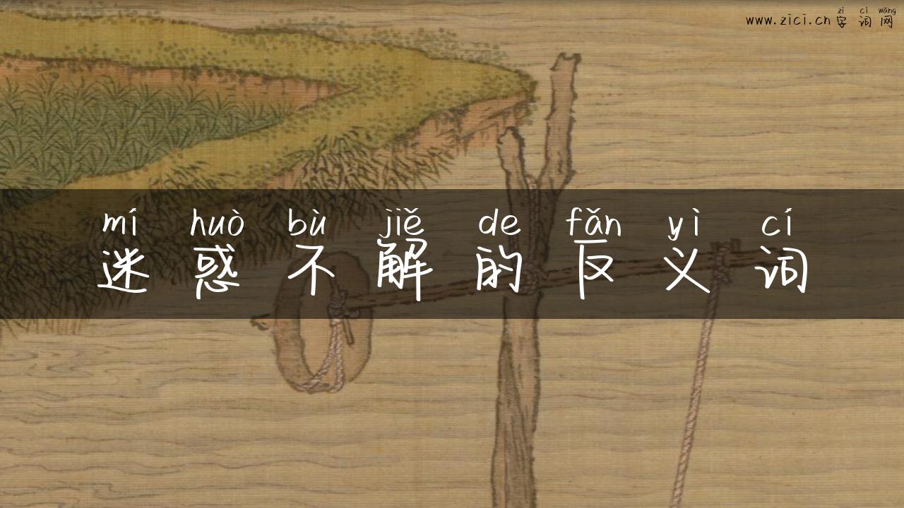 迷惑不解的反义词