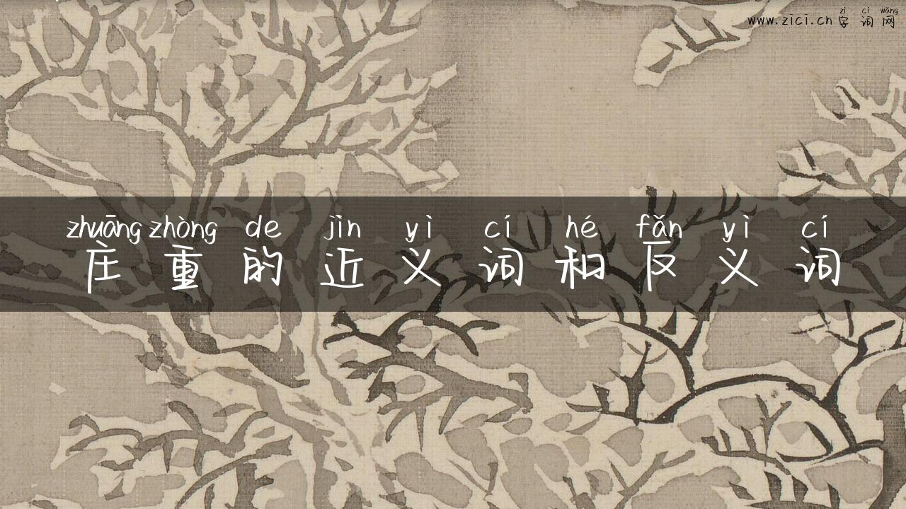 庄重的近义词和反义词