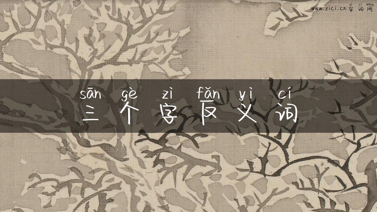 三个字反义词