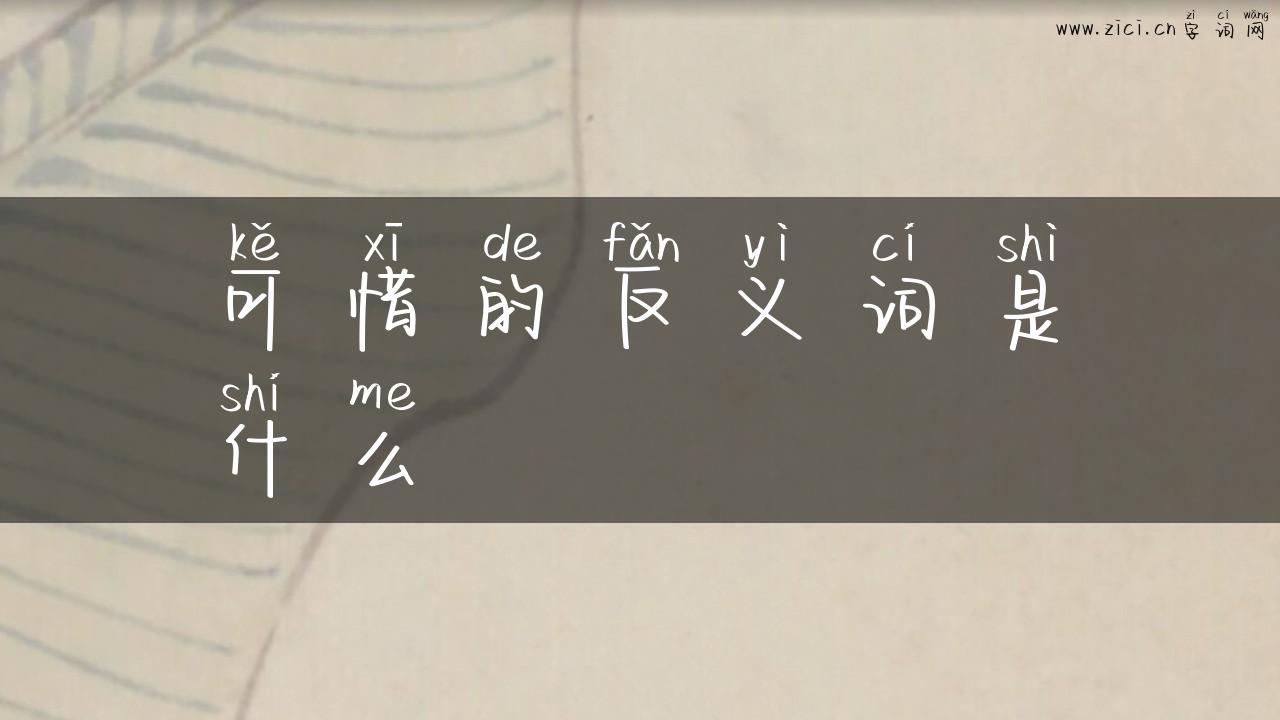 可惜的反义词是什么