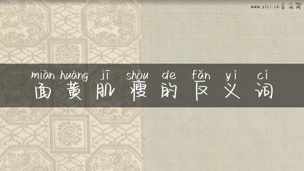 面黄肌瘦的反义词