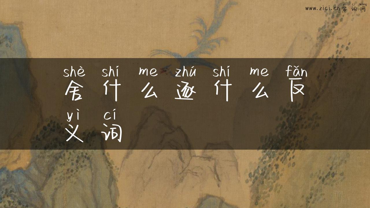 舍什么逐什么反义词