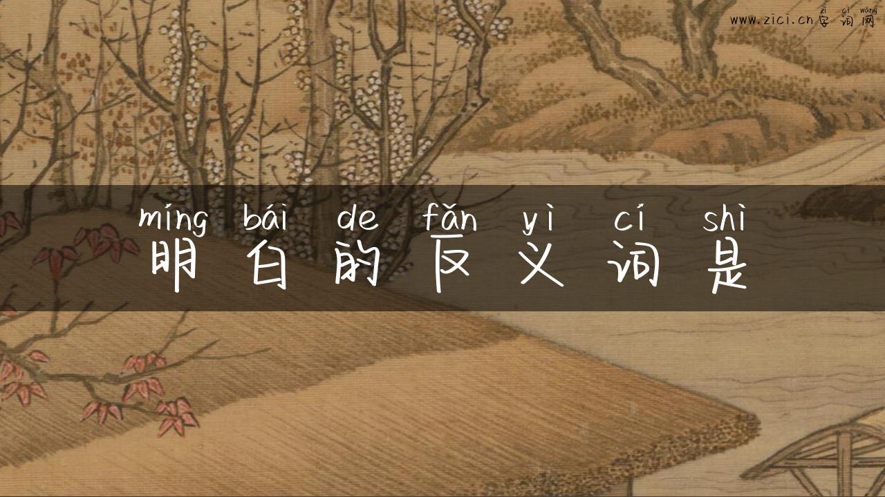 明白的反义词是