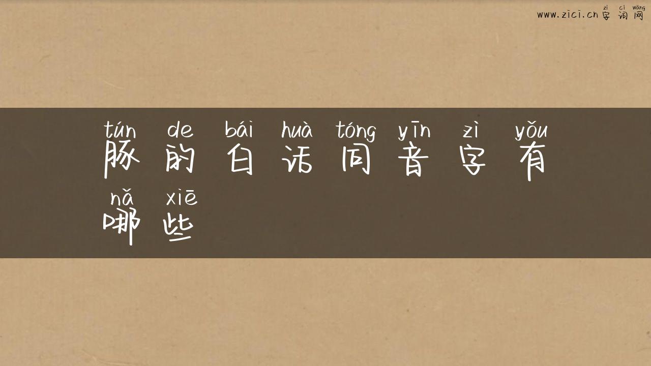 豚的白话同音字有哪些