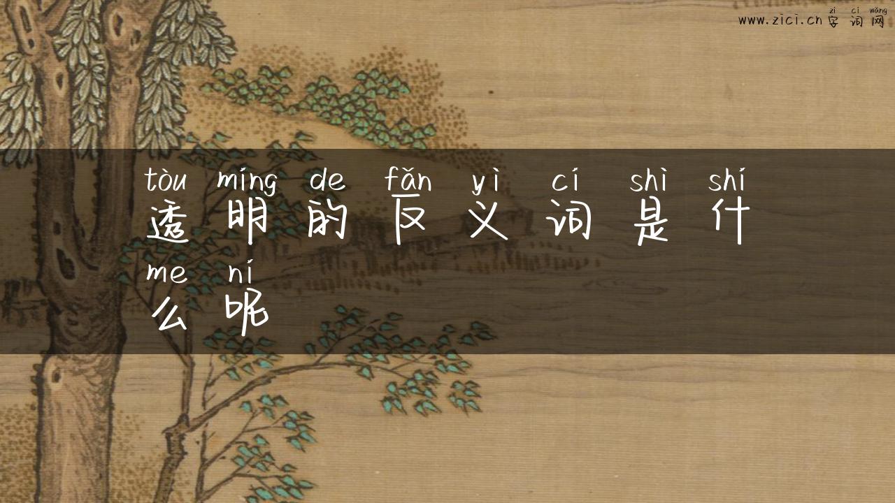 透明的反义词是什么呢