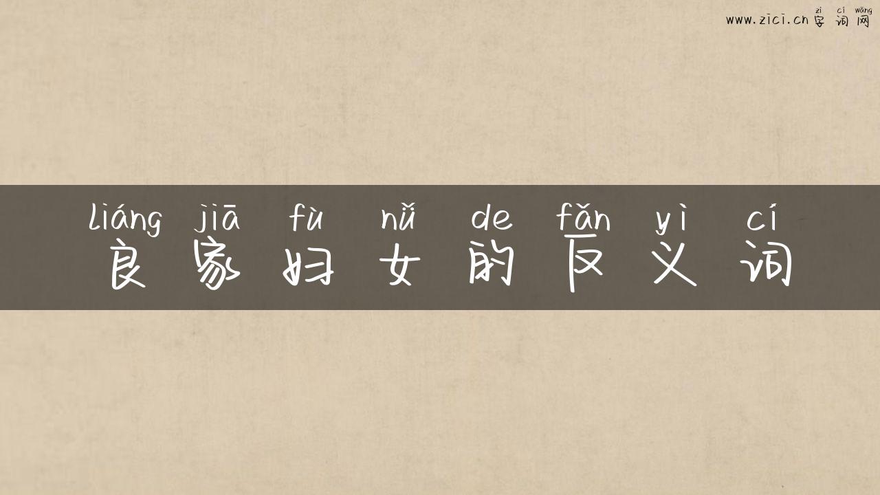 良家妇女的反义词