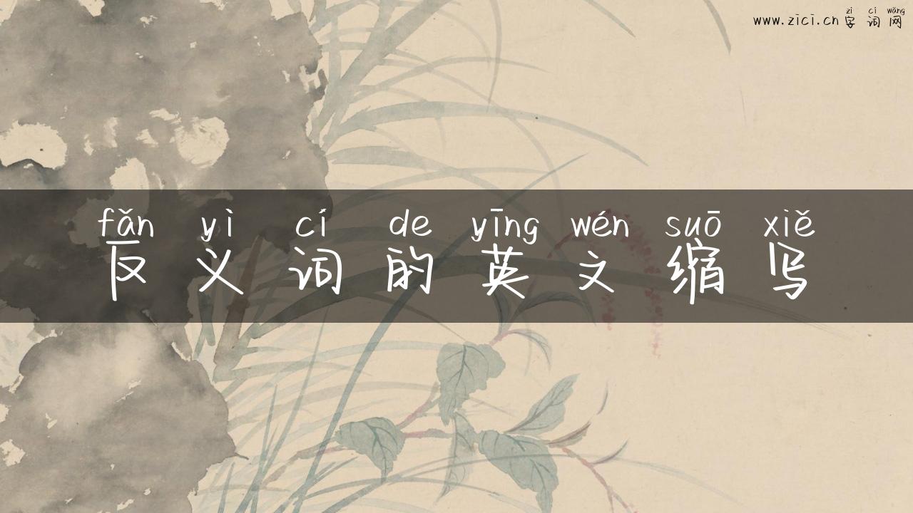 反义词的英文缩写