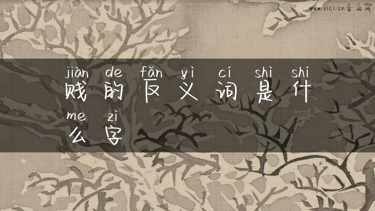 贱的反义词是什么字