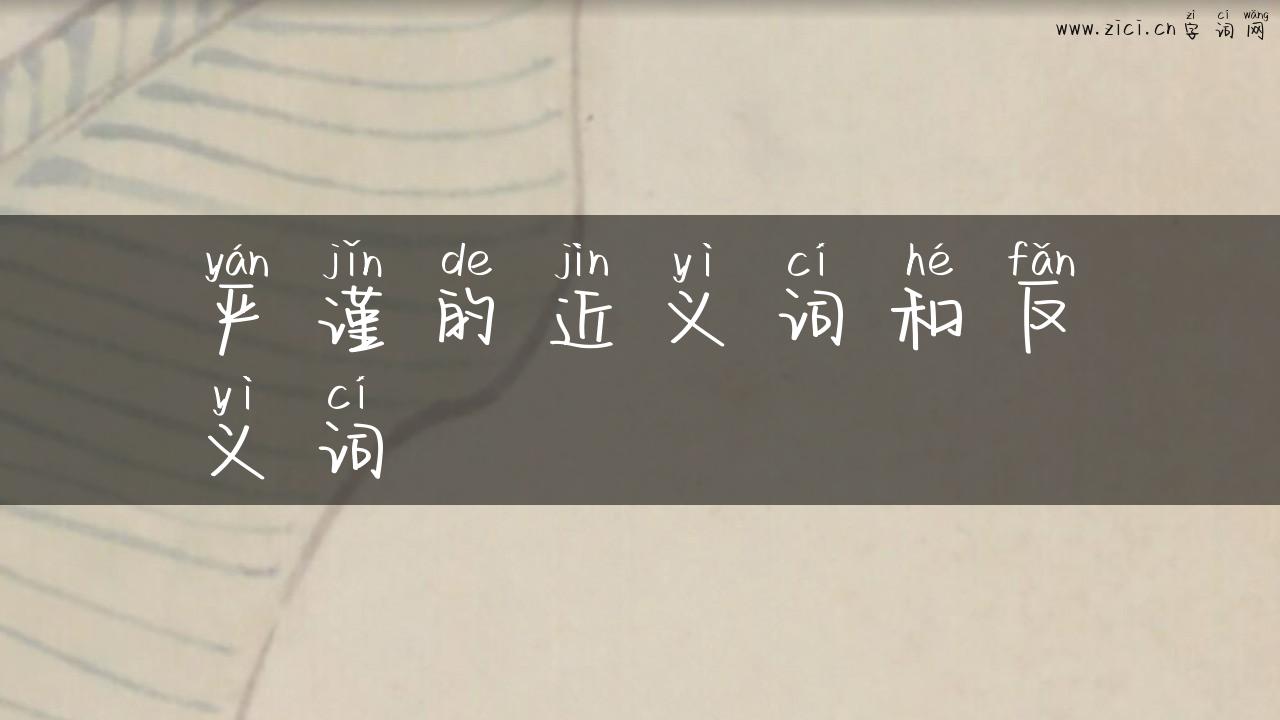 严谨的近义词和反义词