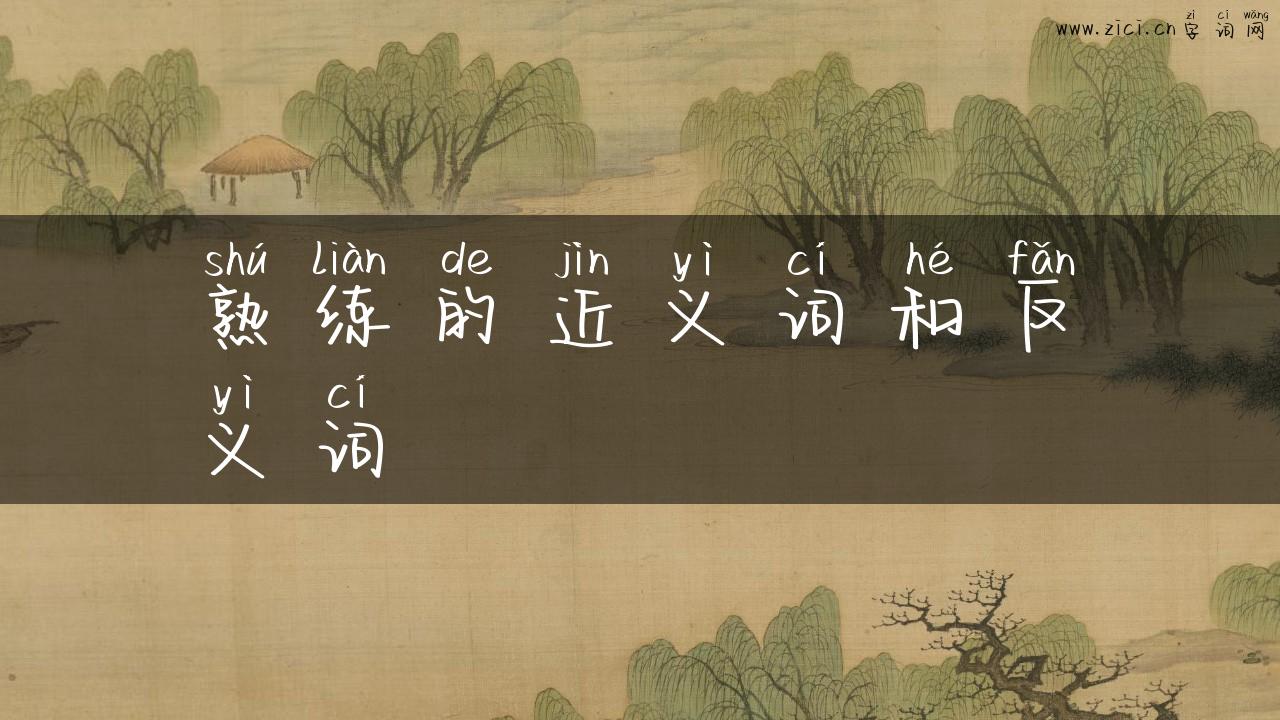 熟练的近义词和反义词