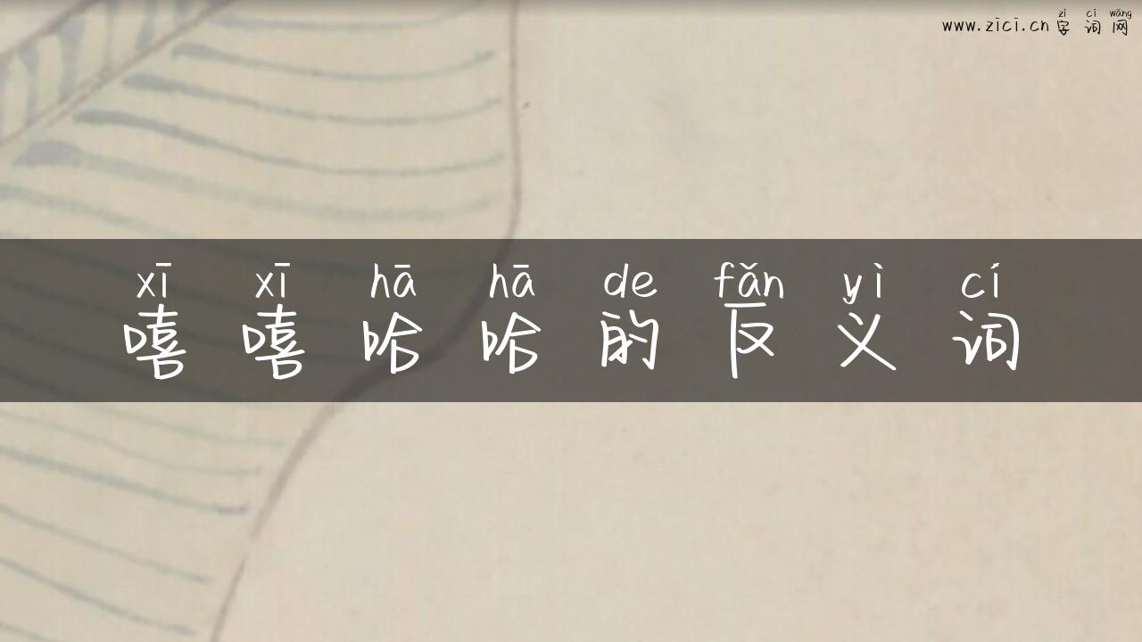 嘻嘻哈哈的反义词