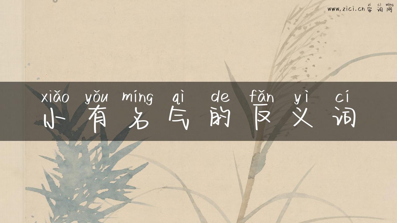 小有名气的反义词