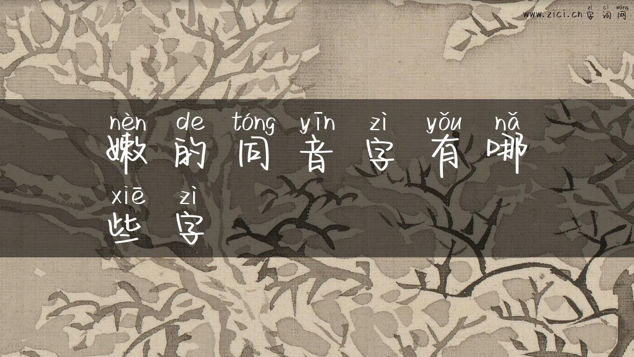 嫩的同音字有哪些字