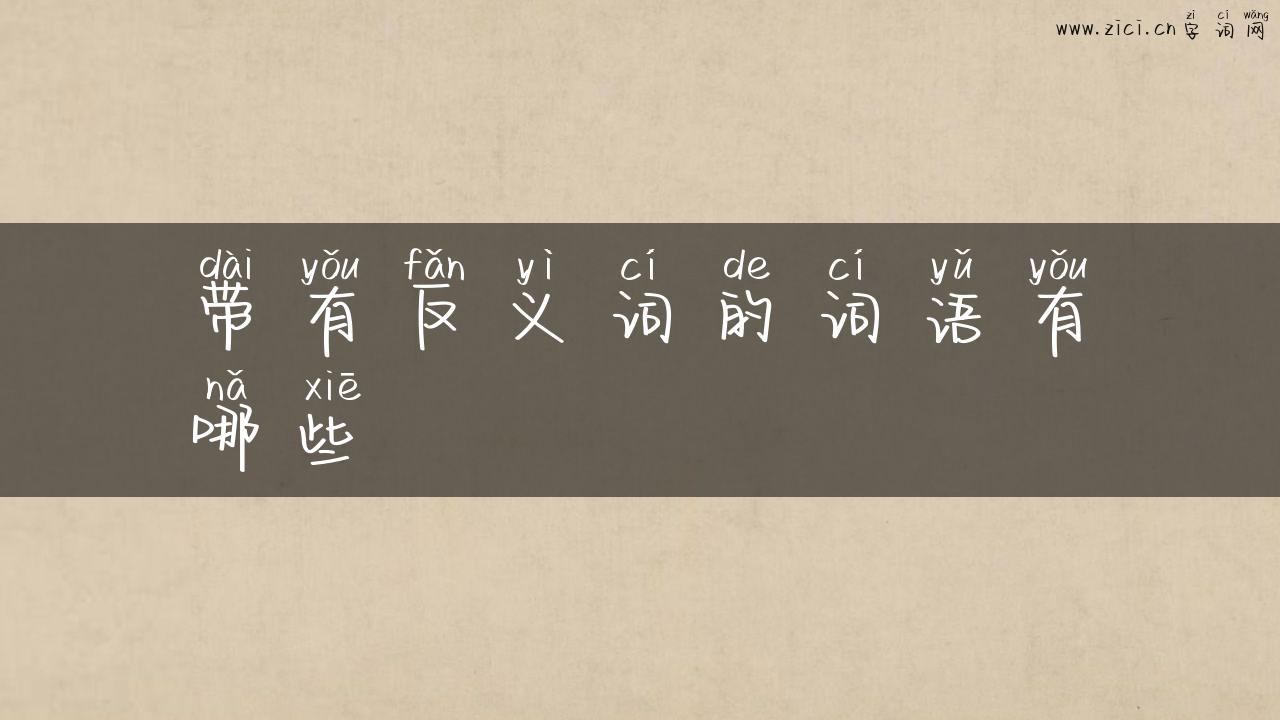 带有反义词的词语有哪些