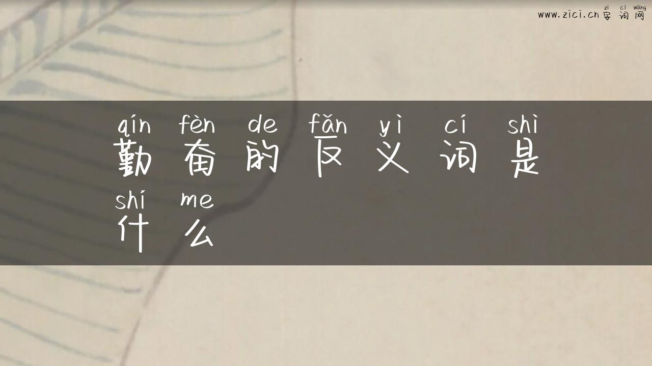 勤奋的反义词是什么