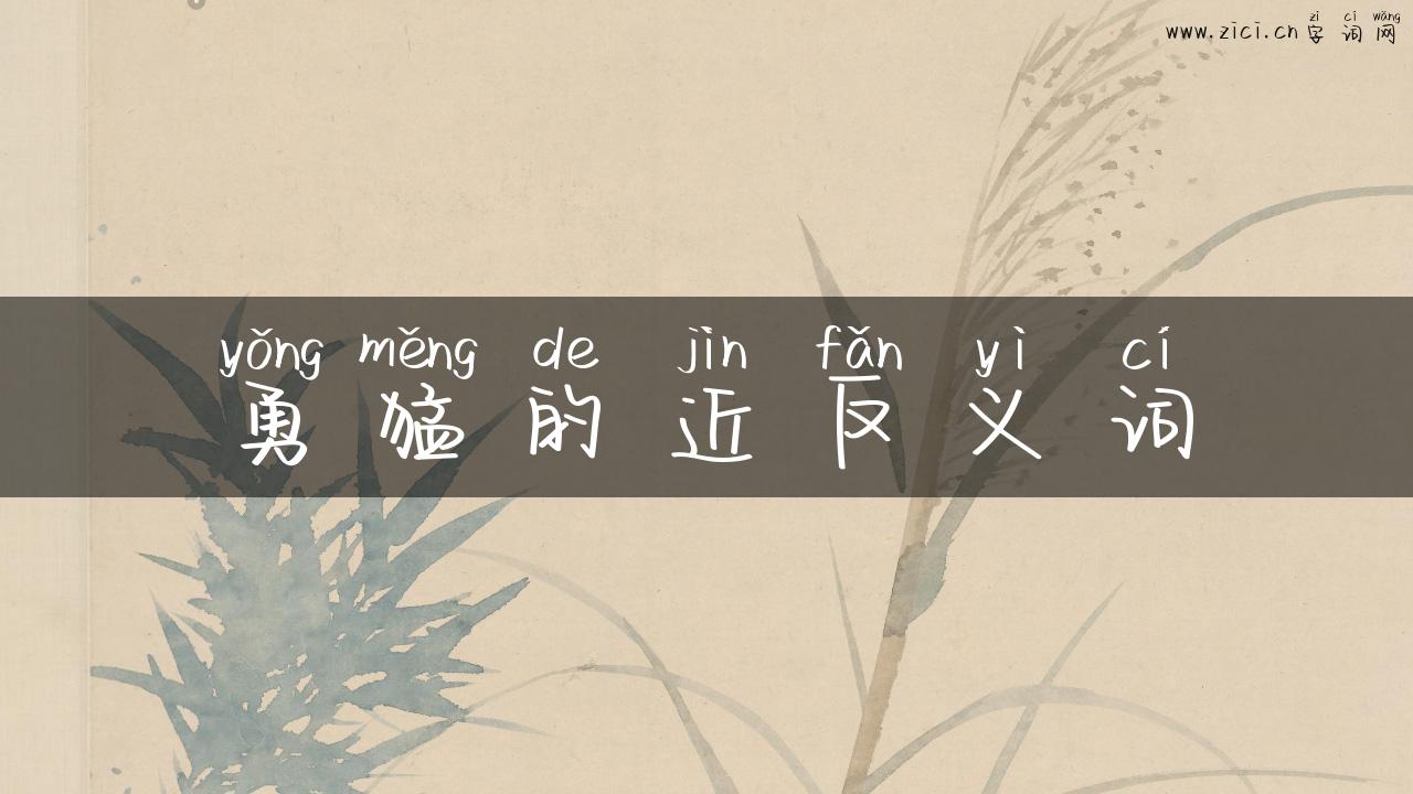 勇猛的近反义词