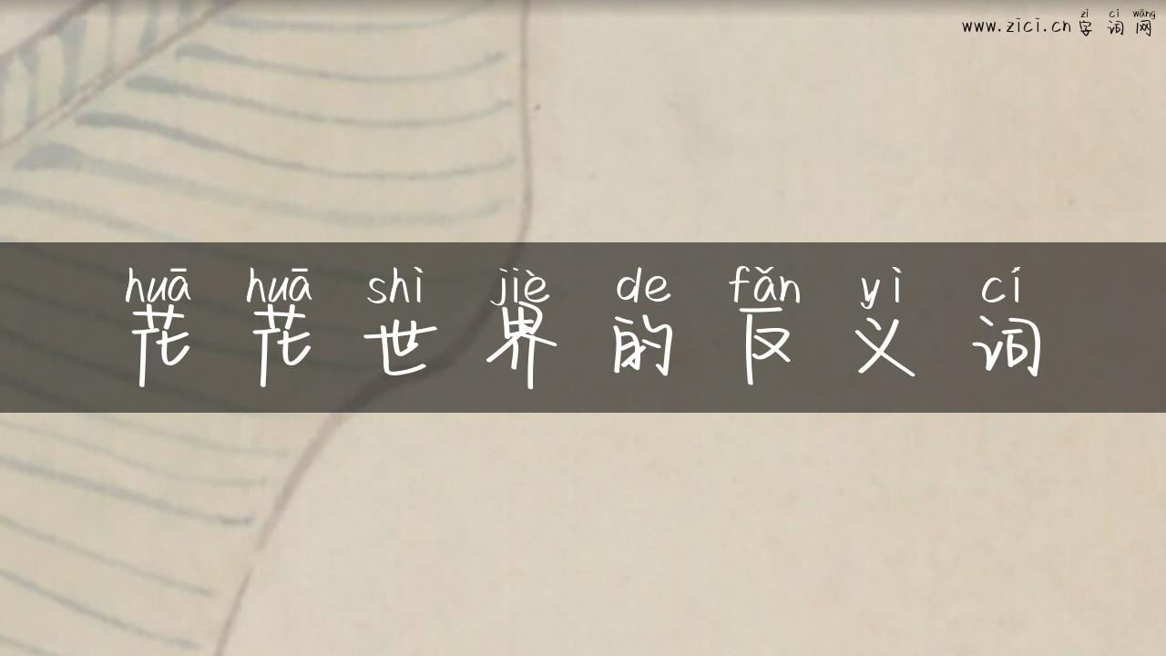花花世界的反义词