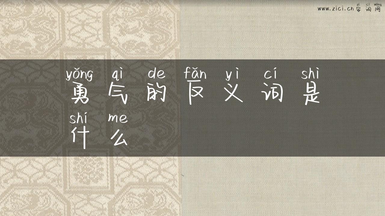 勇气的反义词是什么