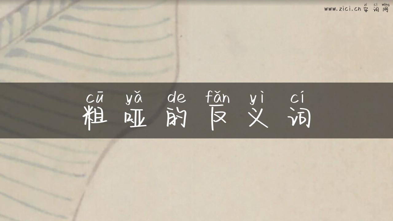 粗哑的反义词