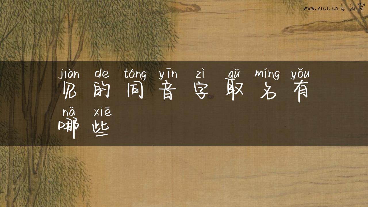 见的同音字取名有哪些