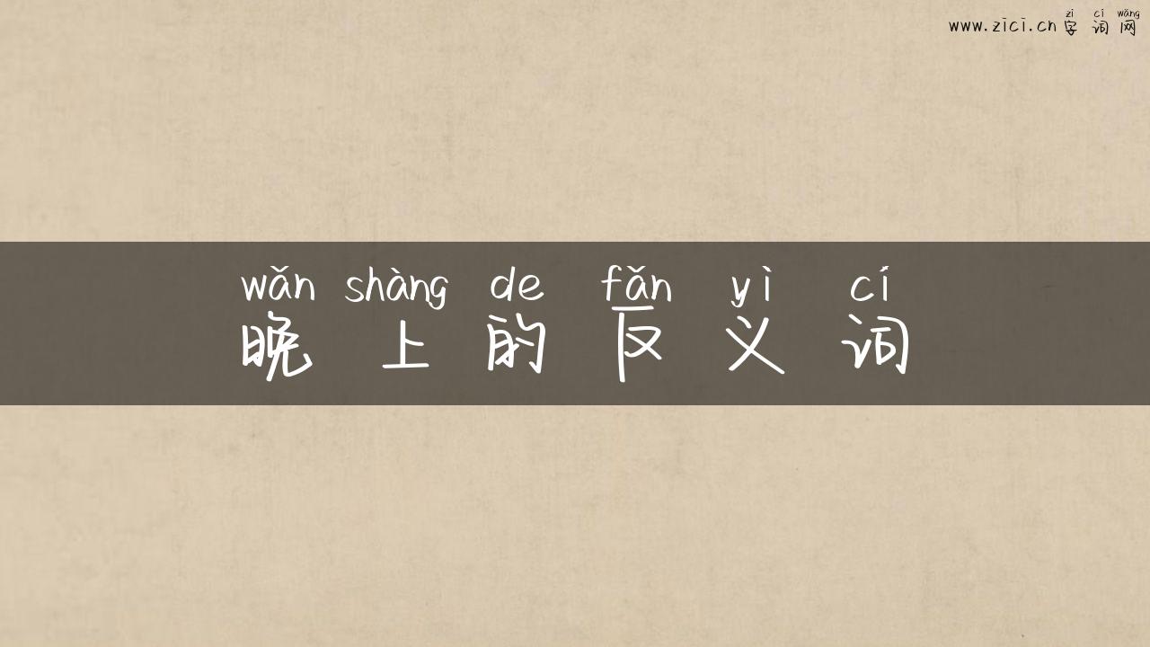 晚上的反义词