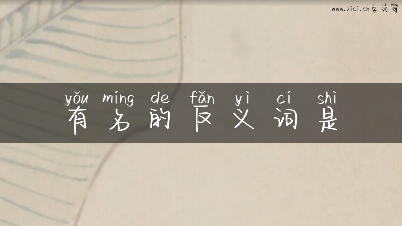 有名的反义词是