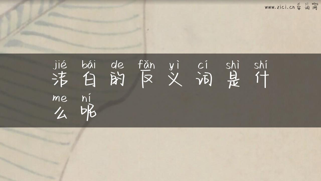 洁白的反义词是什么呢