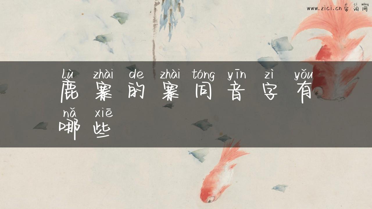 鹿寨的寨同音字有哪些