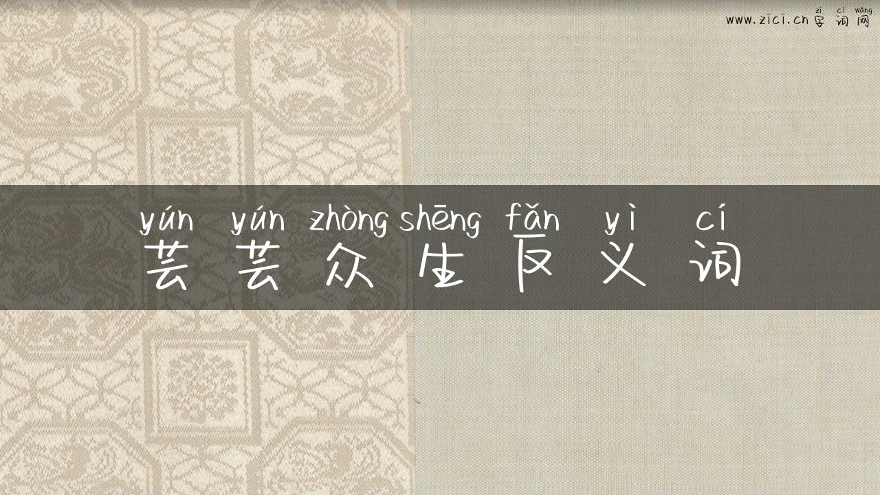 芸芸众生反义词
